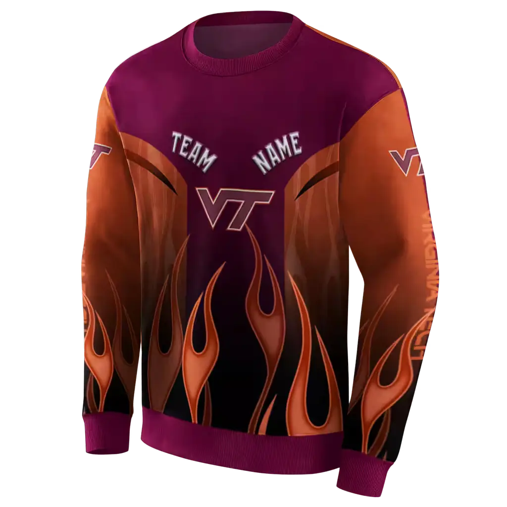 personalized virginia tech hokies flame design maroon hoodie new arrival personalized virginia tech hokies flame design maroon hoodie new arrival