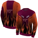 personalized virginia tech hokies flame design maroon hoodie best selling