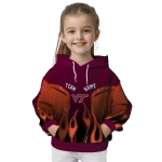personalized virginia tech hokies flame design maroon hoodie best selling