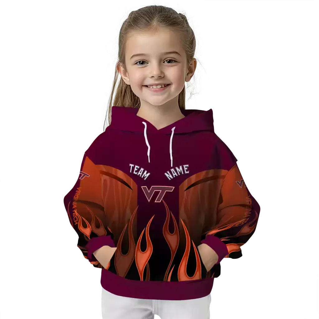 personalized virginia tech hokies flame design maroon hoodie top rated personalized virginia tech hokies flame design maroon hoodie top rated