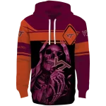 personalized virginia tech hokies grim reaper maroon black hoodie best selling