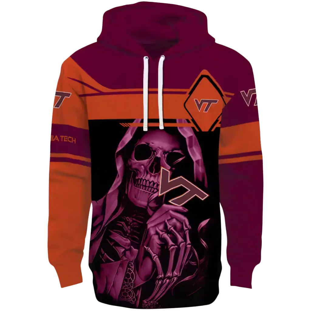 personalized virginia tech hokies grim reaper maroon black hoodie best selling personalized virginia tech hokies grim reaper maroon black hoodie best selling