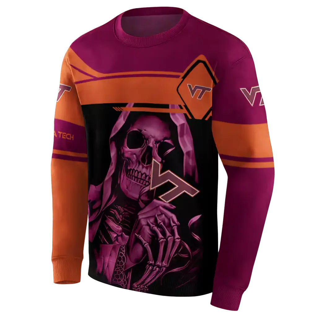 personalized virginia tech hokies grim reaper maroon black hoodie new arrival personalized virginia tech hokies grim reaper maroon black hoodie new arrival