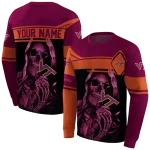 personalized virginia tech hokies grim reaper maroon black hoodie best selling