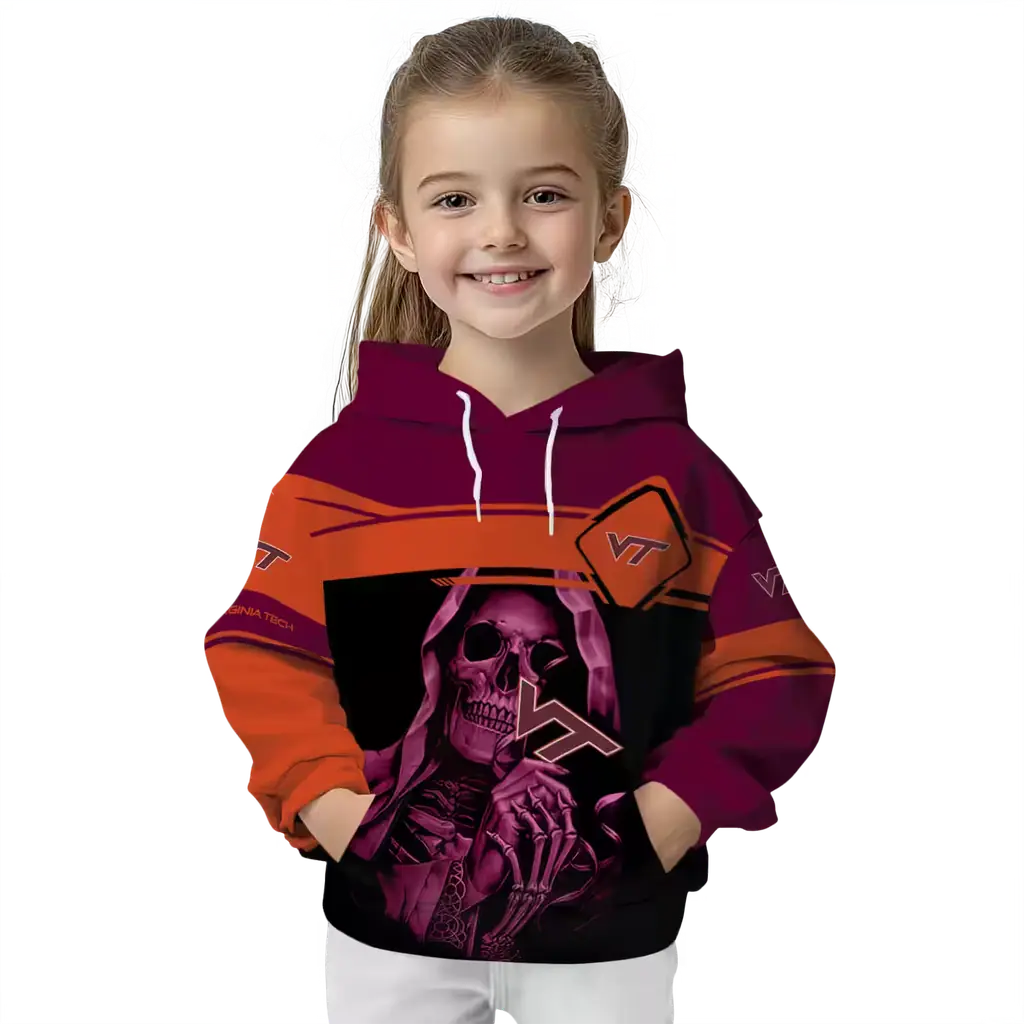 personalized virginia tech hokies grim reaper maroon black hoodie top rated personalized virginia tech hokies grim reaper maroon black hoodie top rated
