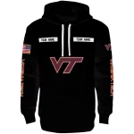 personalized virginia tech hokies punisher skull black hoodie best selling