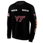 personalized virginia tech hokies punisher skull black hoodie best selling
