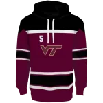 personalized virginia tech hokies striped pattern maroon hoodie best selling