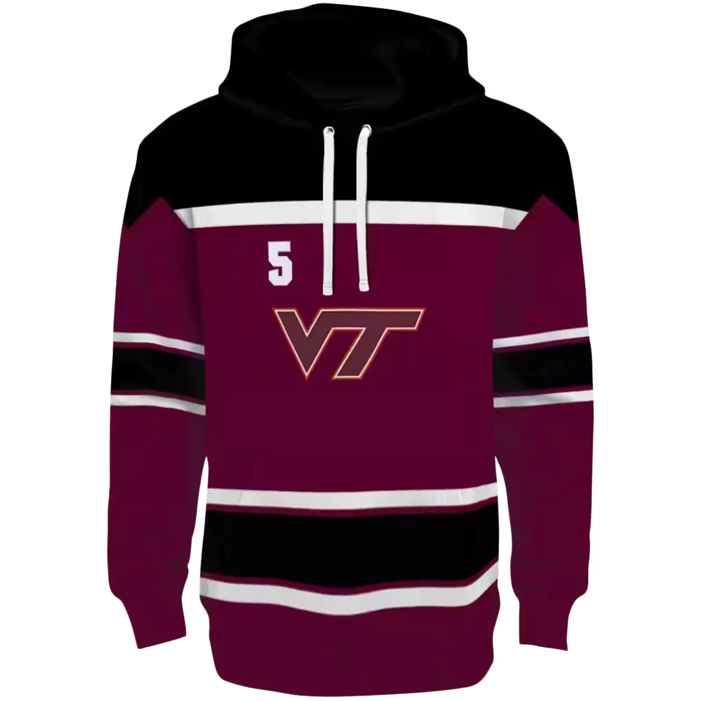 personalized virginia tech hokies striped pattern maroon hoodie best selling personalized virginia tech hokies striped pattern maroon hoodie best selling
