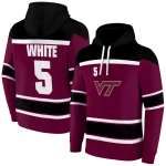 personalized virginia tech hokies striped pattern maroon hoodie best selling