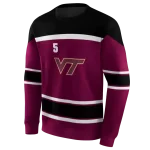 personalized virginia tech hokies striped pattern maroon hoodie best selling