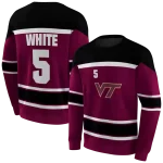 personalized virginia tech hokies striped pattern maroon hoodie best selling
