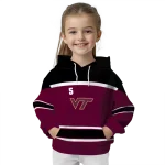 personalized virginia tech hokies striped pattern maroon hoodie best selling