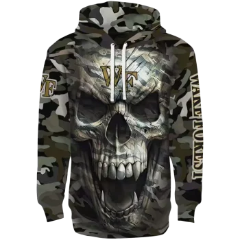personalized wake forest demon deacons camo skull hoodie best selling