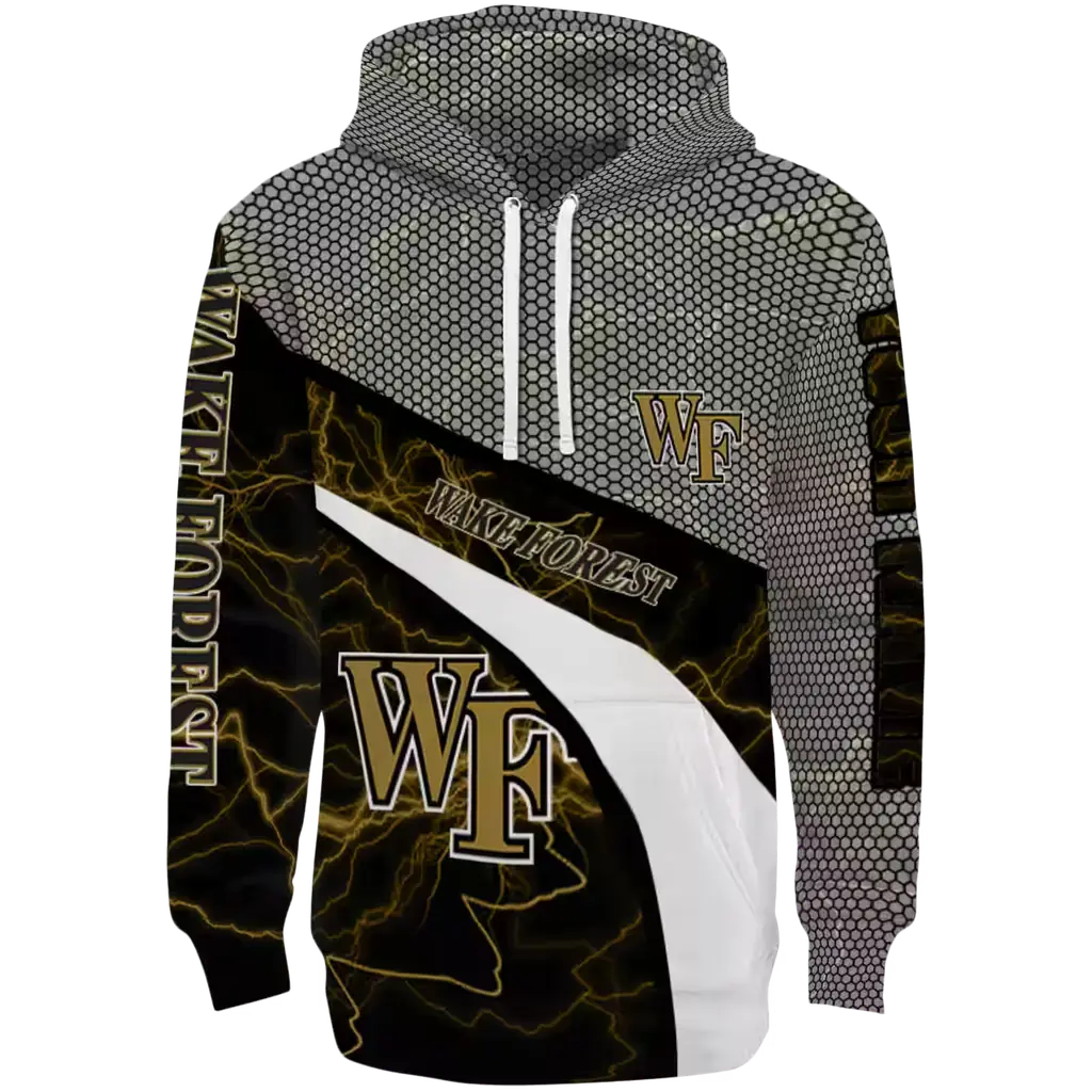 personalized wake forest demon deacons hexagonal mesh gold black gray hoodie best selling personalized wake forest demon deacons hexagonal mesh gold black gray hoodie best selling