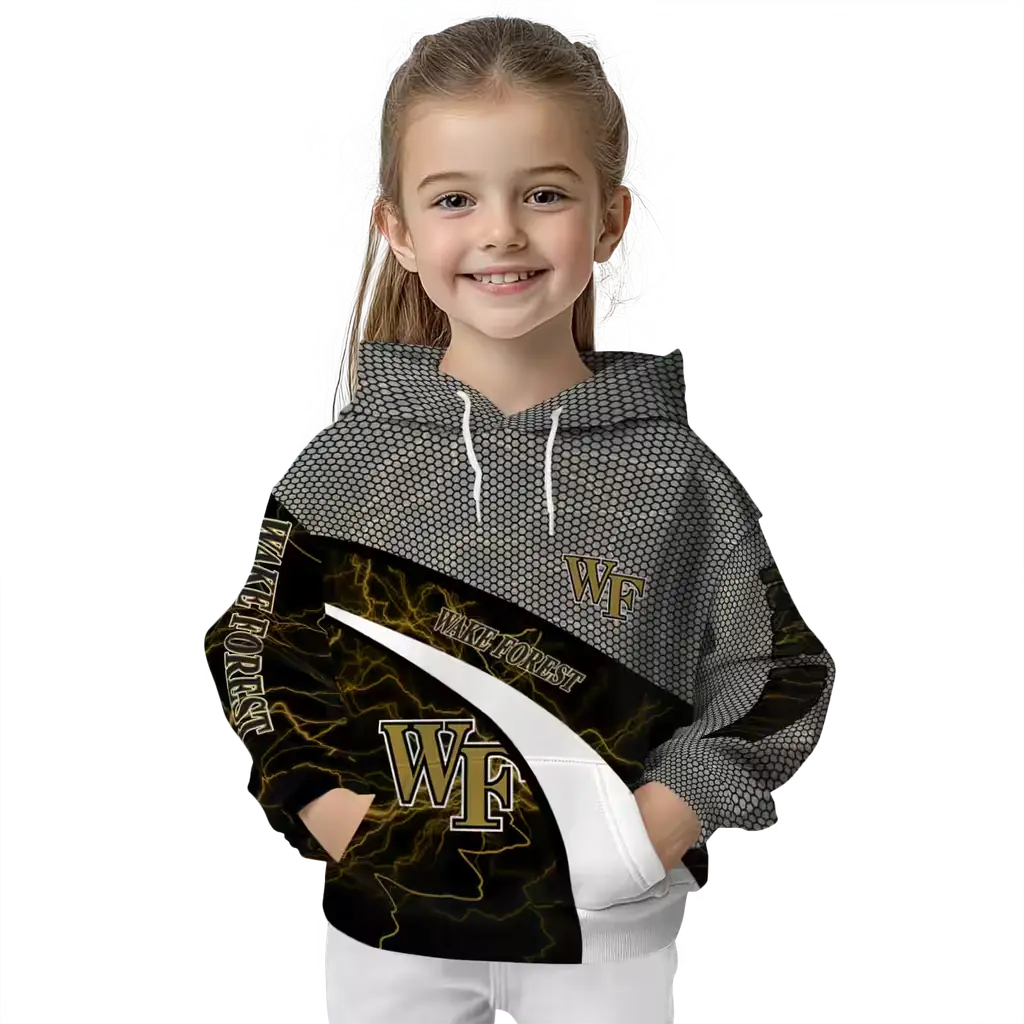 personalized wake forest demon deacons hexagonal mesh gold black gray hoodie top rated personalized wake forest demon deacons hexagonal mesh gold black gray hoodie top rated