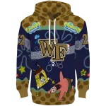 personalized wake forest demon deacons spongebob patrick star gold navy hoodie best selling