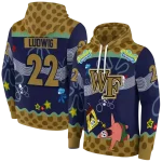 personalized wake forest demon deacons spongebob patrick star gold navy hoodie best selling