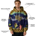 personalized wake forest demon deacons spongebob patrick star gold navy hoodie best selling