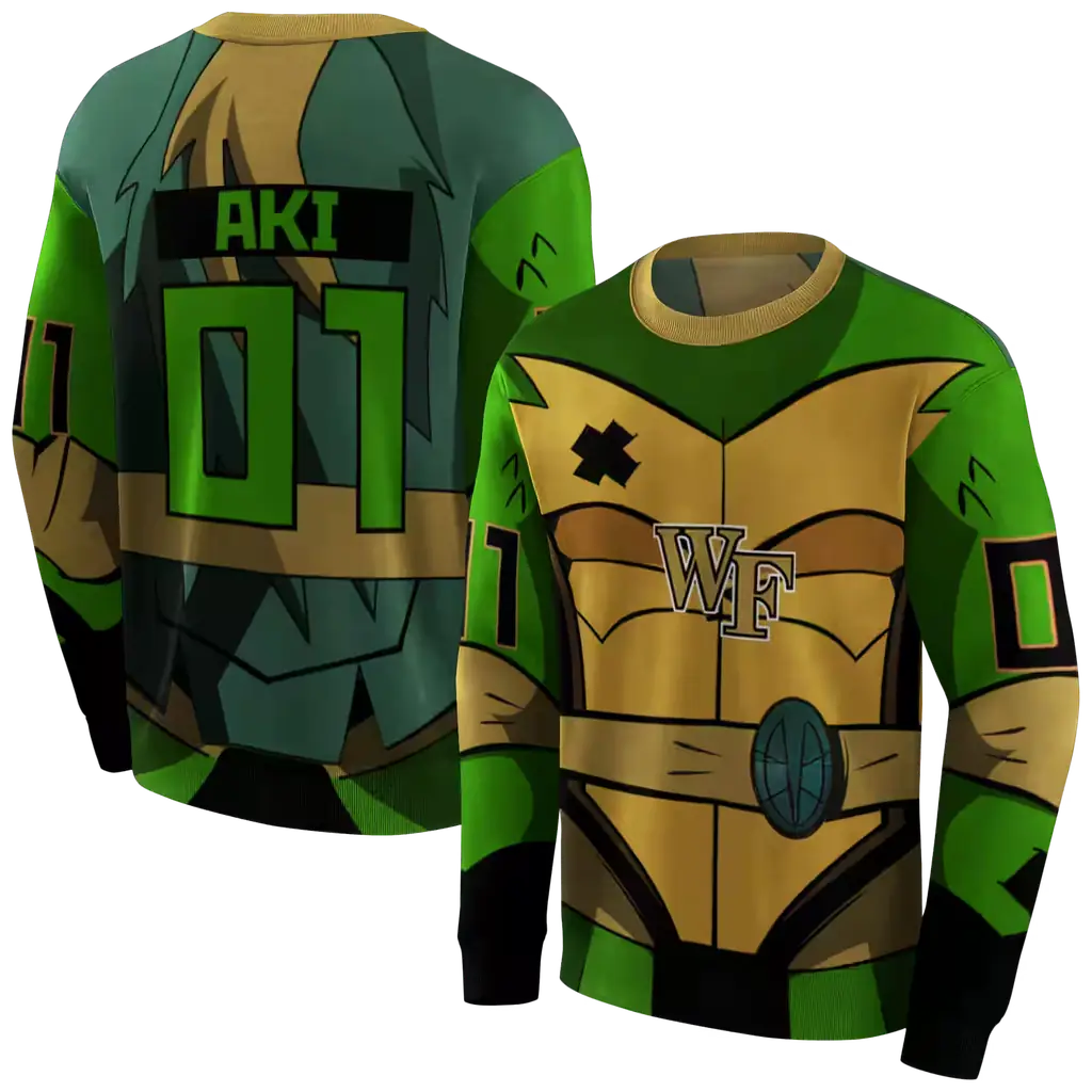 personalized wake forest demon deacons superhero armor gold green hoodie premium grade personalized wake forest demon deacons superhero armor gold green hoodie premium grade