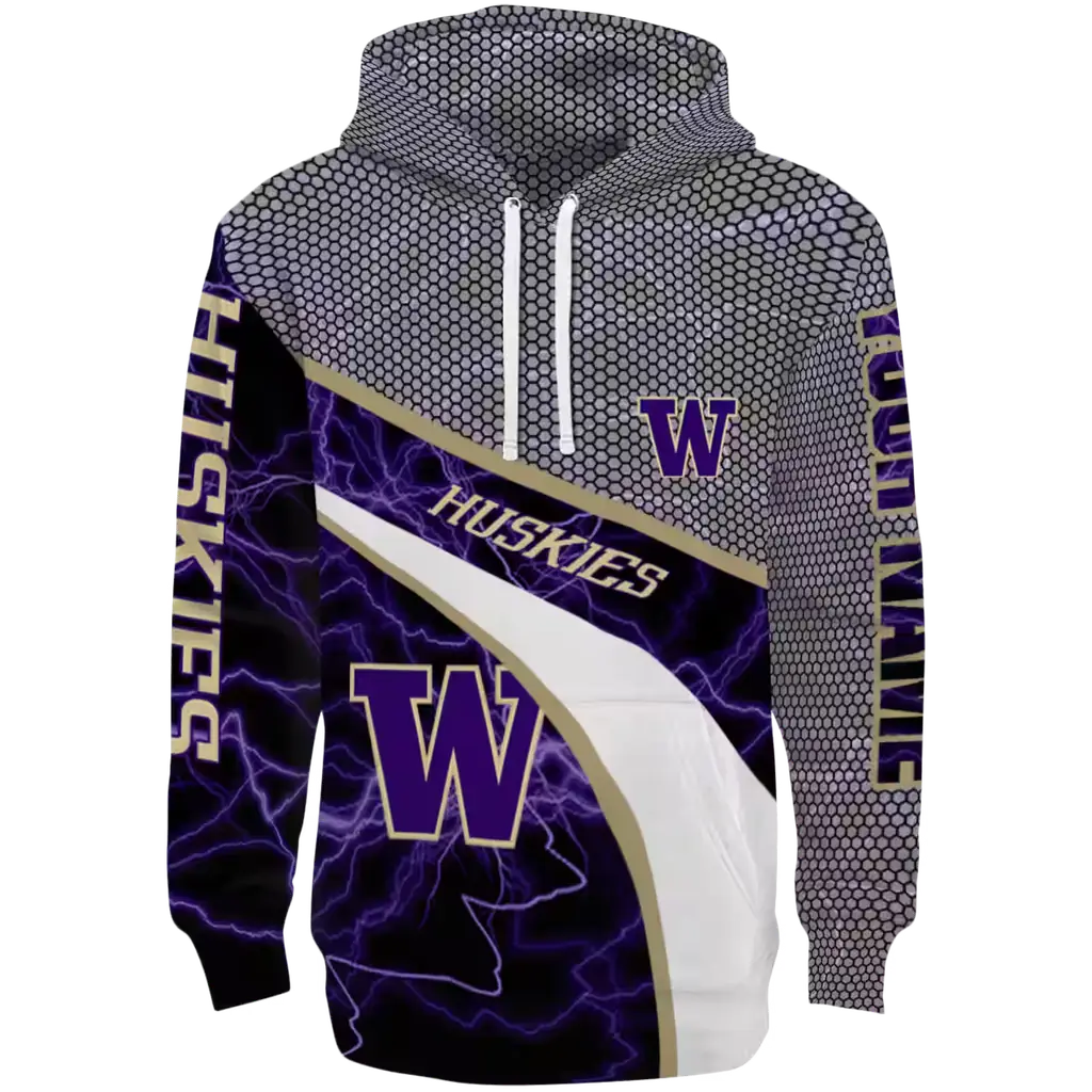 personalized washington huskies hexagonal mesh purple black gray hoodie best selling personalized washington huskies hexagonal mesh purple black gray hoodie best selling