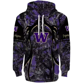 personalized washington huskies hunting theme purple black hoodie best selling