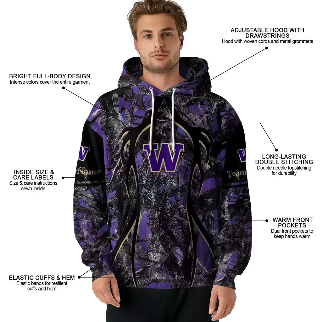personalized washington huskies hunting theme purple black hoodie latest model personalized washington huskies hunting theme purple black hoodie latest model