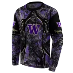 personalized washington huskies hunting theme purple black hoodie best selling