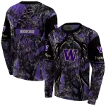 personalized washington huskies hunting theme purple black hoodie best selling