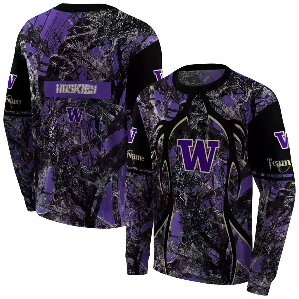 personalized washington huskies hunting theme purple black hoodie premium grade personalized washington huskies hunting theme purple black hoodie premium grade