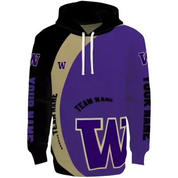 personalized washington huskies minimalist design purple black hoodie best selling