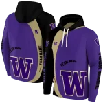 personalized washington huskies minimalist design purple black hoodie best selling