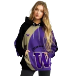 personalized washington huskies minimalist design purple black hoodie best selling