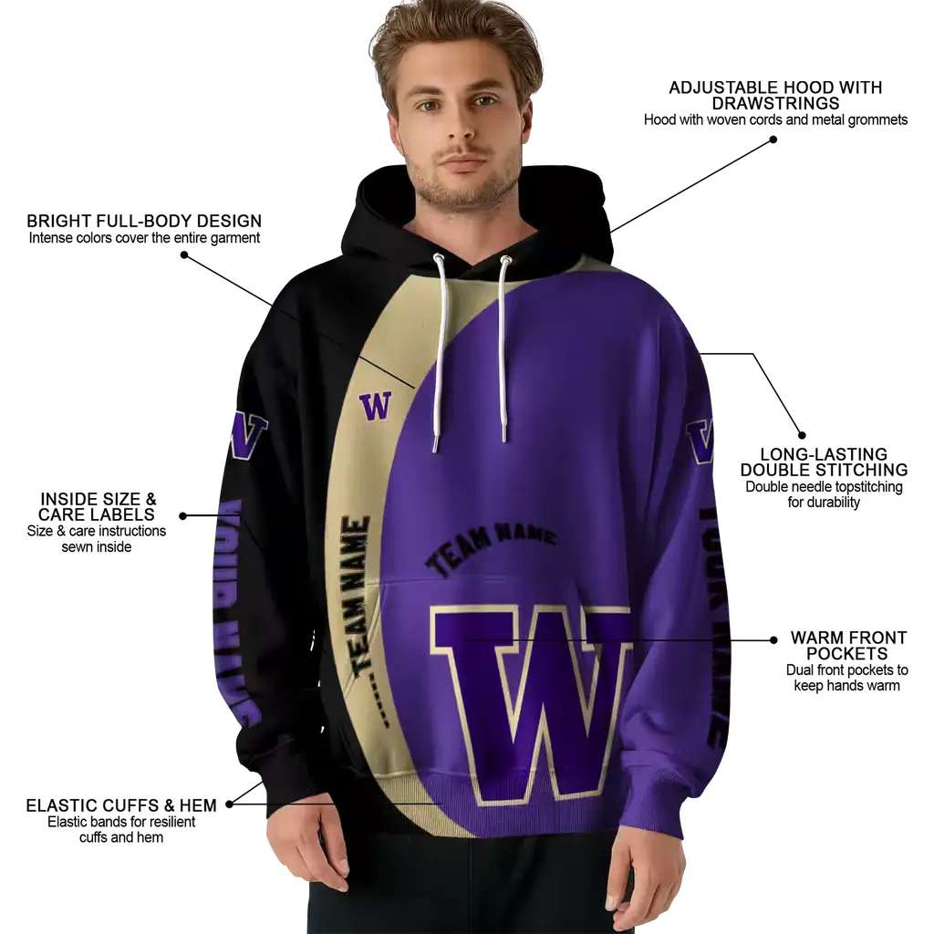 personalized washington huskies minimalist design purple black hoodie latest model personalized washington huskies minimalist design purple black hoodie latest model