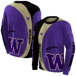 personalized washington huskies minimalist design purple black hoodie best selling