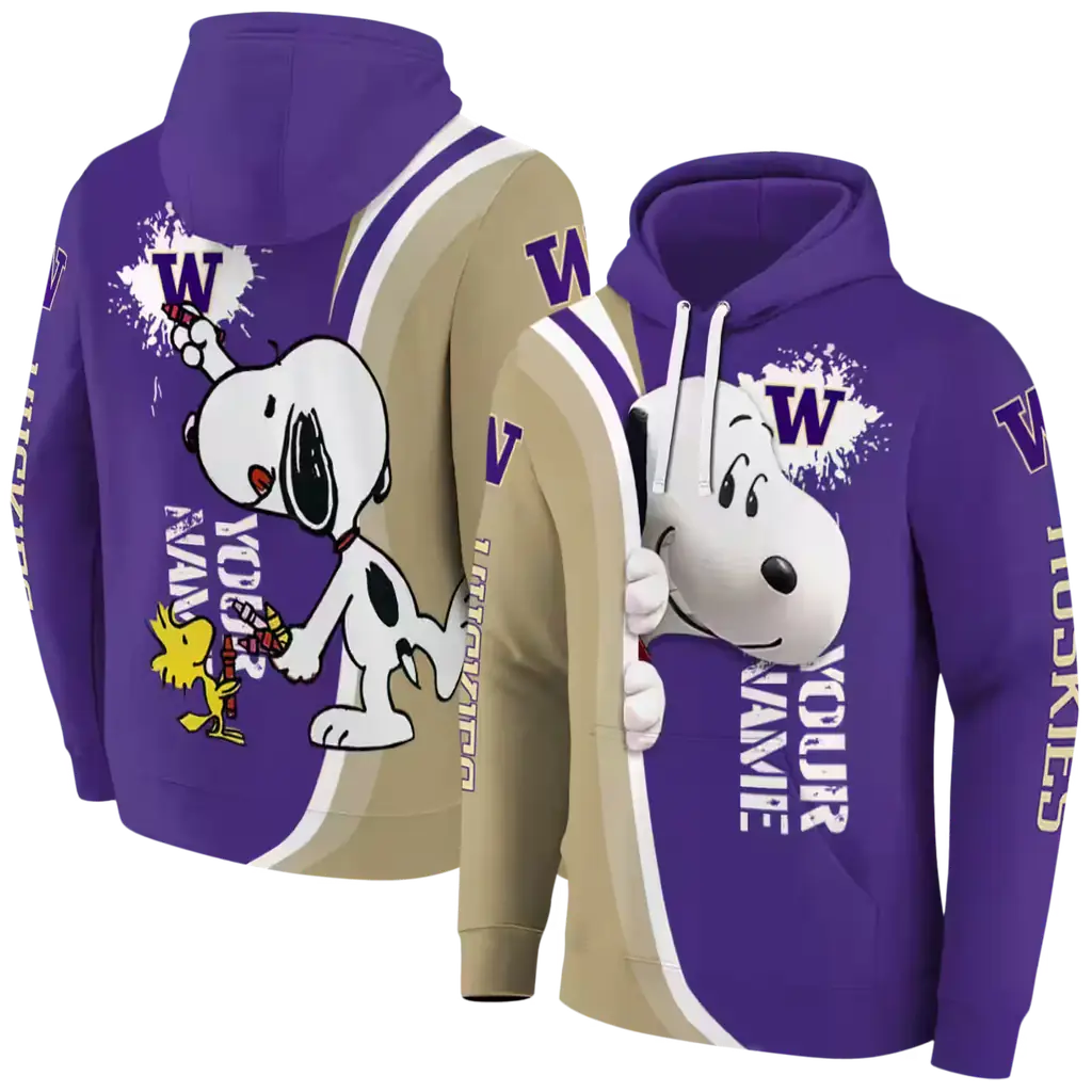personalized washington huskies peeking snoopy purple hoodie fashion forward personalized washington huskies peeking snoopy purple hoodie fashion forward