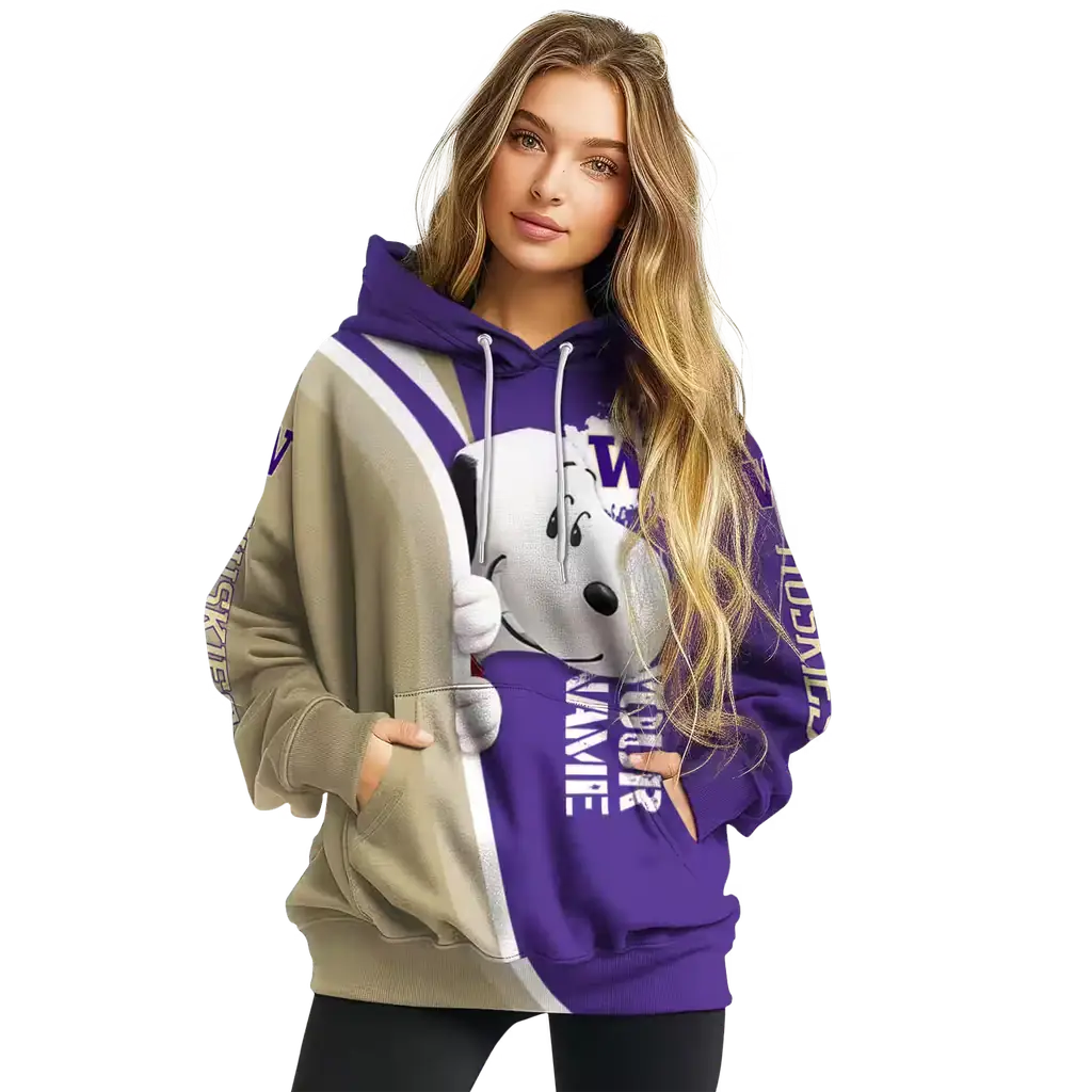 personalized washington huskies peeking snoopy purple hoodie high quality personalized washington huskies peeking snoopy purple hoodie high quality