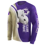 personalized washington huskies peeking snoopy purple hoodie best selling
