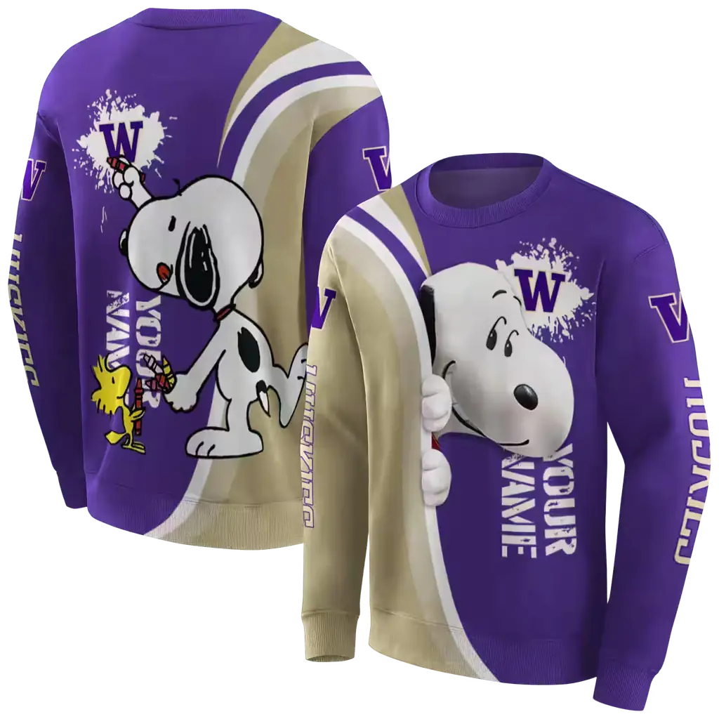personalized washington huskies peeking snoopy purple hoodie premium grade personalized washington huskies peeking snoopy purple hoodie premium grade