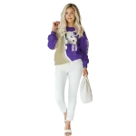 personalized washington huskies peeking snoopy purple hoodie best selling