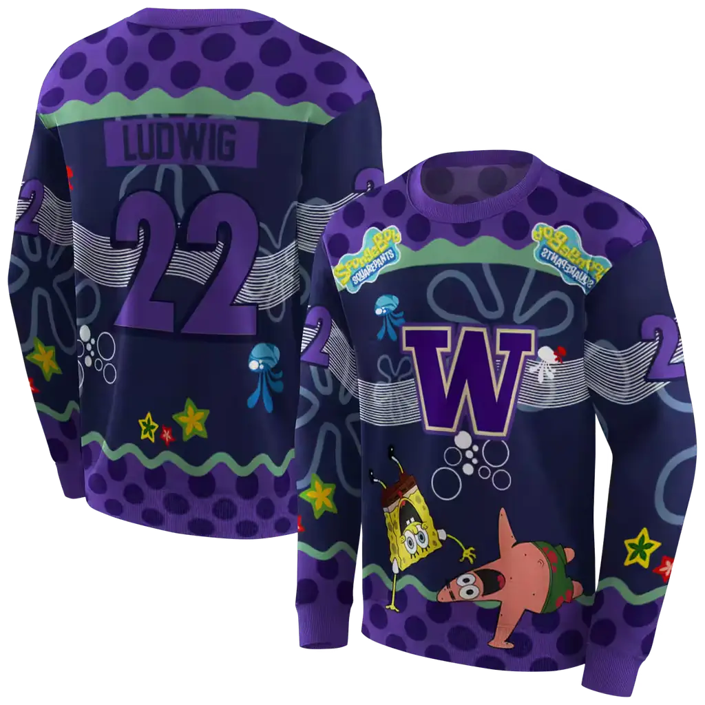 personalized washington huskies spongebob patrick star purple navy hoodie premium grade personalized washington huskies spongebob patrick star purple navy hoodie premium grade