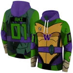 personalized washington huskies superhero armor purple green hoodie best selling