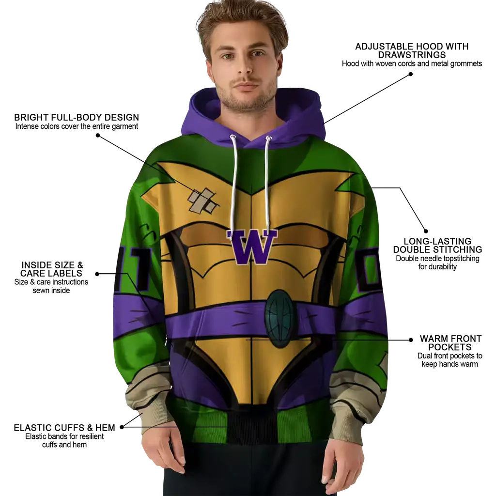 personalized washington huskies superhero armor purple green hoodie latest model personalized washington huskies superhero armor purple green hoodie latest model