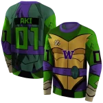personalized washington huskies superhero armor purple green hoodie best selling