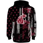 personalized washington state cougars distressed flag crimson black hoodie best selling