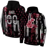 personalized washington state cougars distressed flag crimson black hoodie best selling