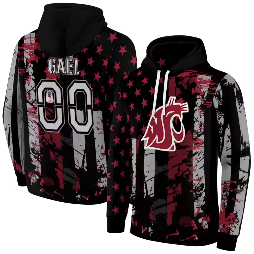 personalized washington state cougars distressed flag crimson black hoodie fashion forward personalized washington state cougars distressed flag crimson black hoodie fashion forward