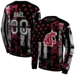 personalized washington state cougars distressed flag crimson black hoodie best selling