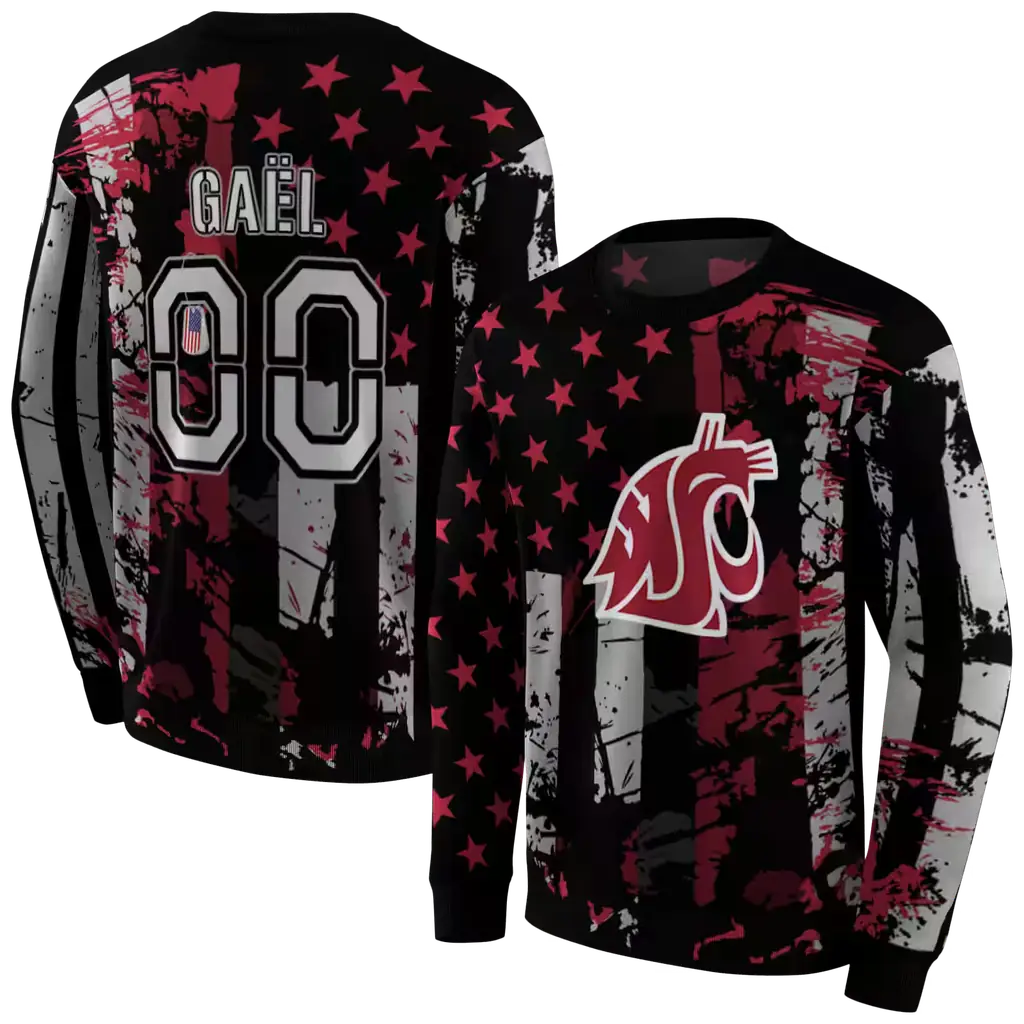 personalized washington state cougars distressed flag crimson black hoodie premium grade personalized washington state cougars distressed flag crimson black hoodie premium grade