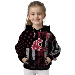 personalized washington state cougars distressed flag crimson black hoodie best selling